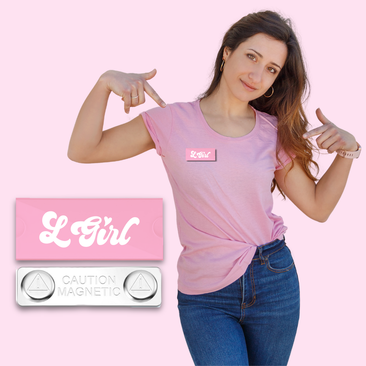 Name tag de brillo
