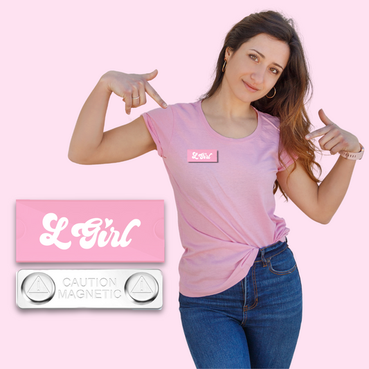 Name tag de brillo