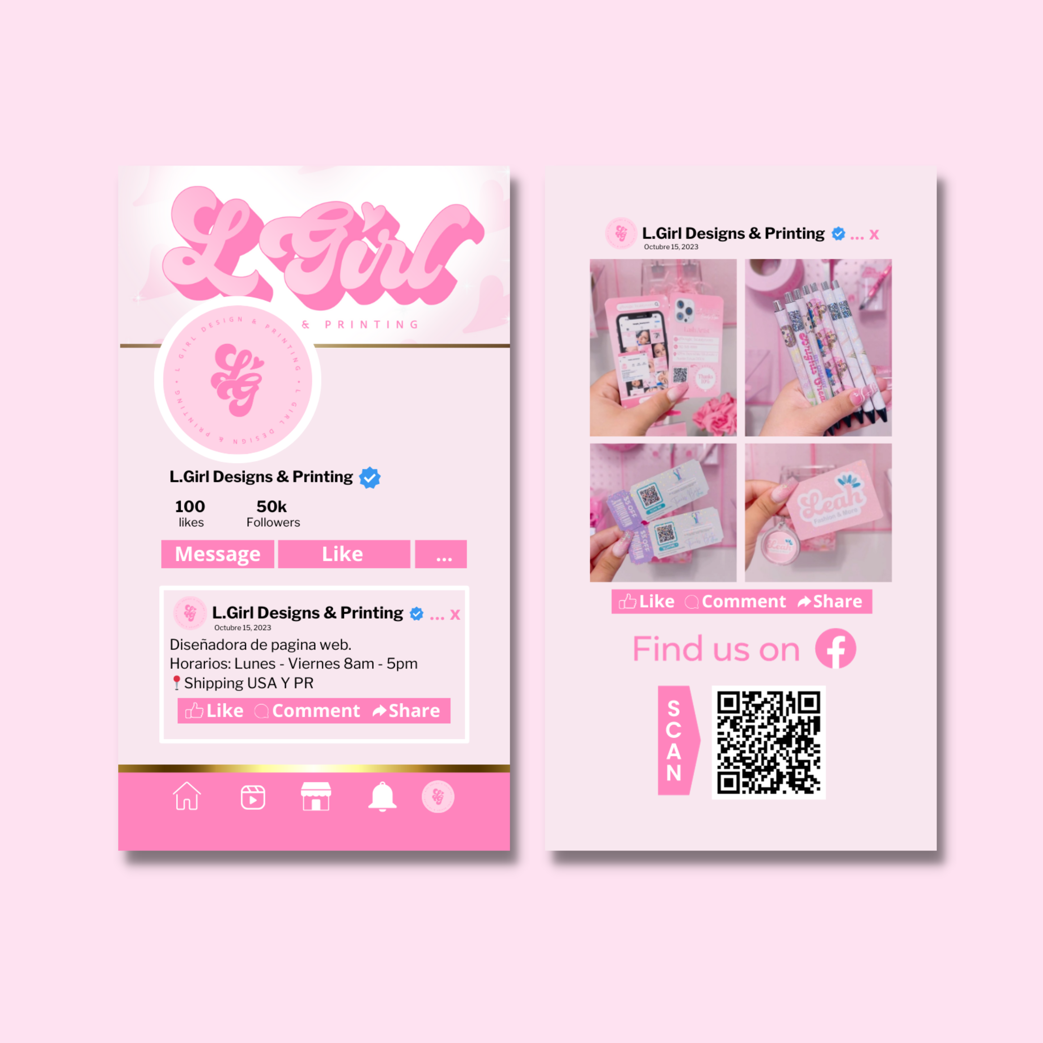 Facebook Card Making Facebook Cards – L.Girl Designs & Printing